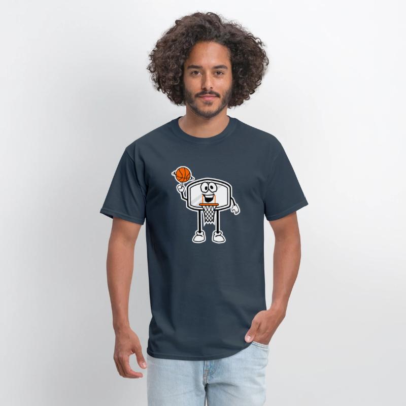 Bucket Rim Basketball Character Illustration