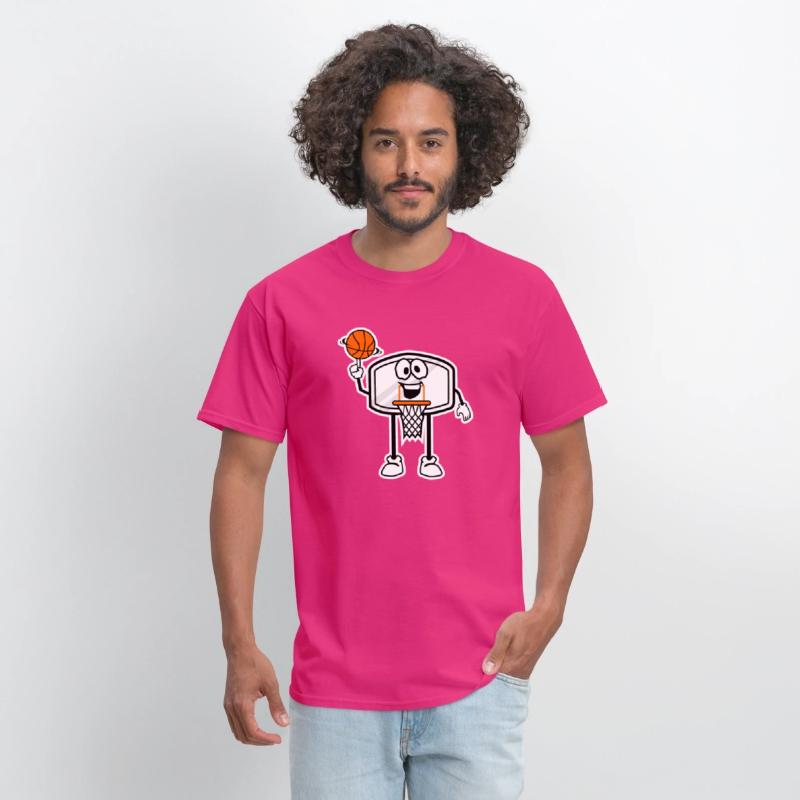 Bucket Rim Basketball Character Illustration