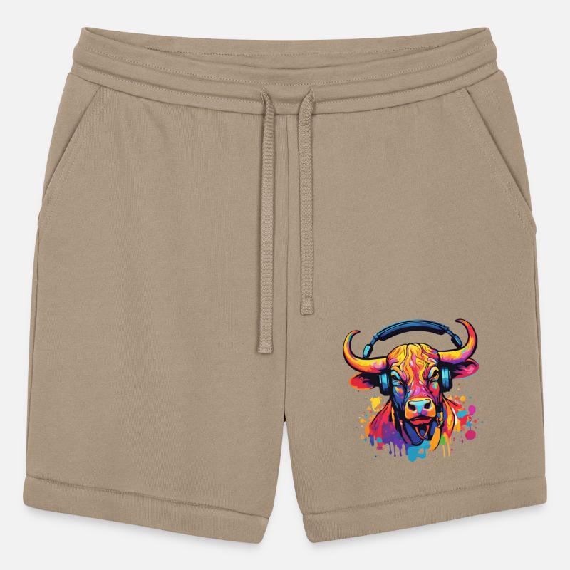 Bull in headphones