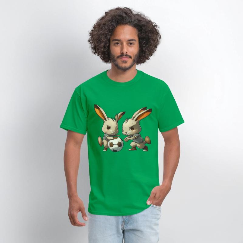Bunnies playing football soccer cute bunny ball