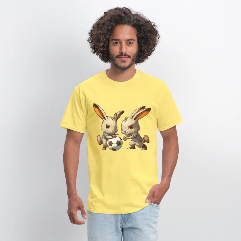 Bunnies playing football soccer cute bunny ball