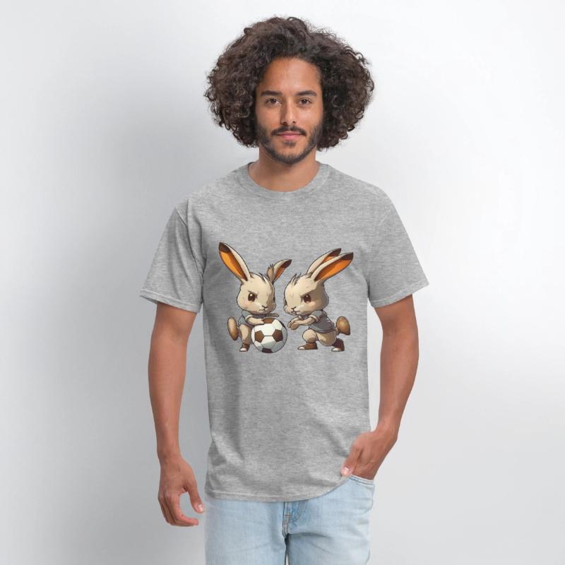Bunnies playing football soccer cute bunny ball