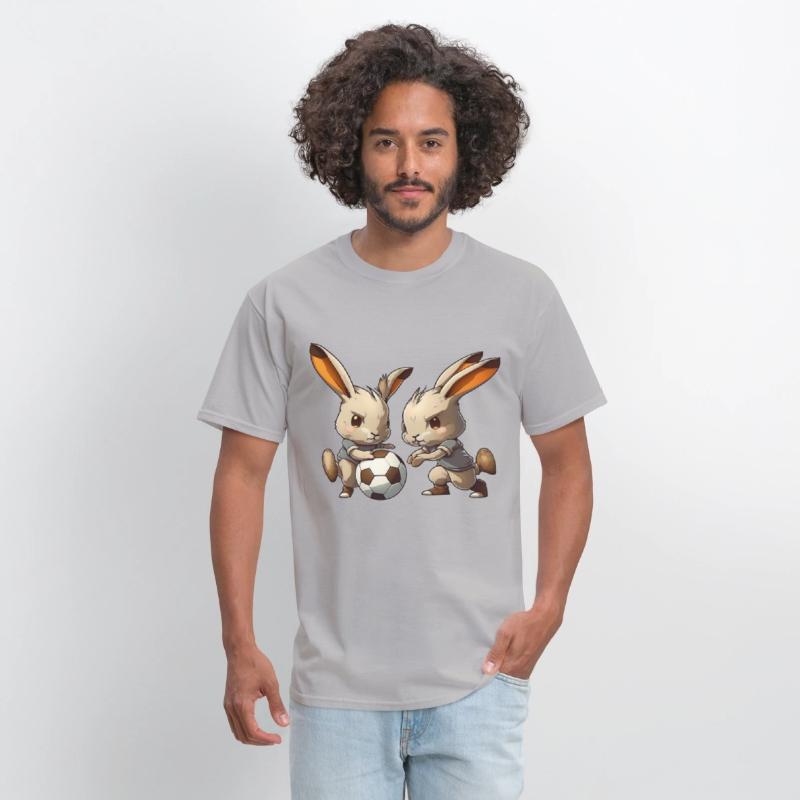 Bunnies playing football soccer cute bunny ball