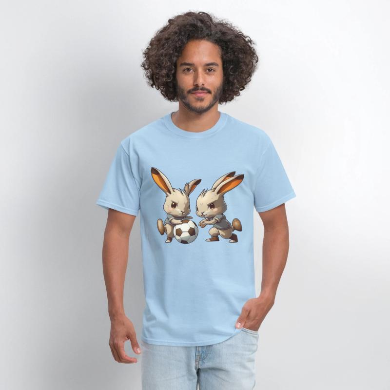 Bunnies playing football soccer cute bunny ball