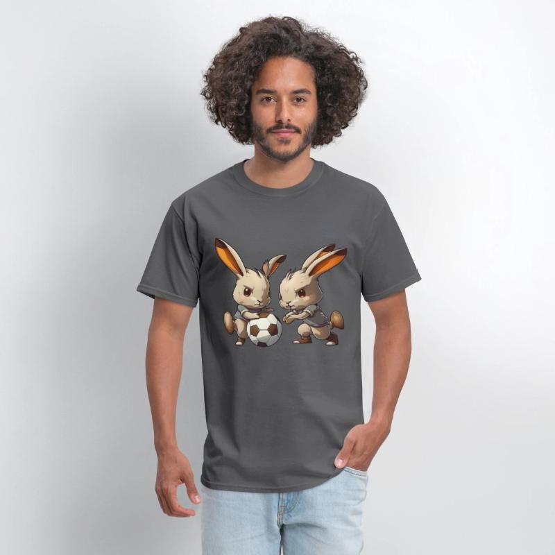 Bunnies playing football soccer cute bunny ball