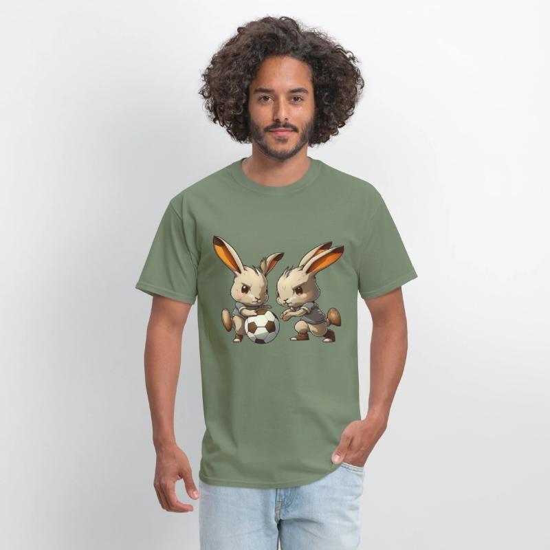Bunnies playing football soccer cute bunny ball