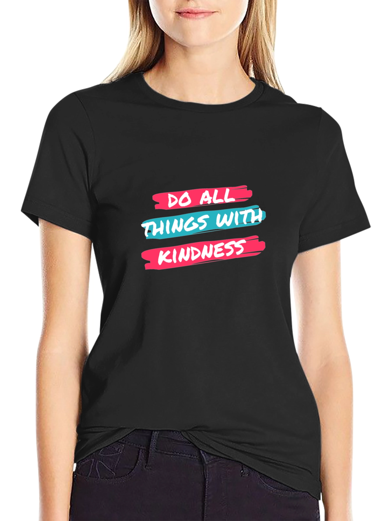 Kindness Graphic Tee - Black Cotton T-Shirt