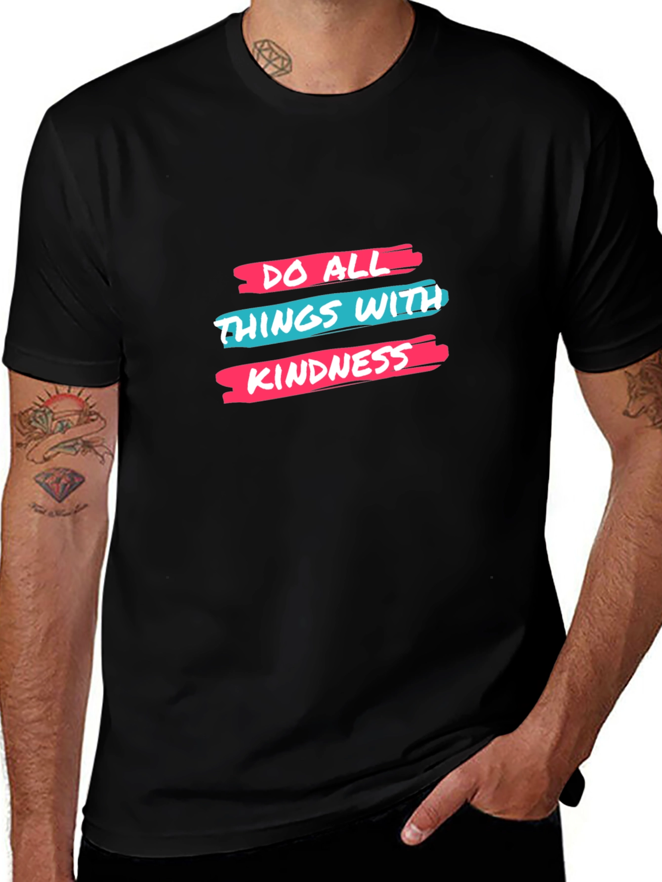 Kindness Graphic Tee - Black Cotton T-Shirt