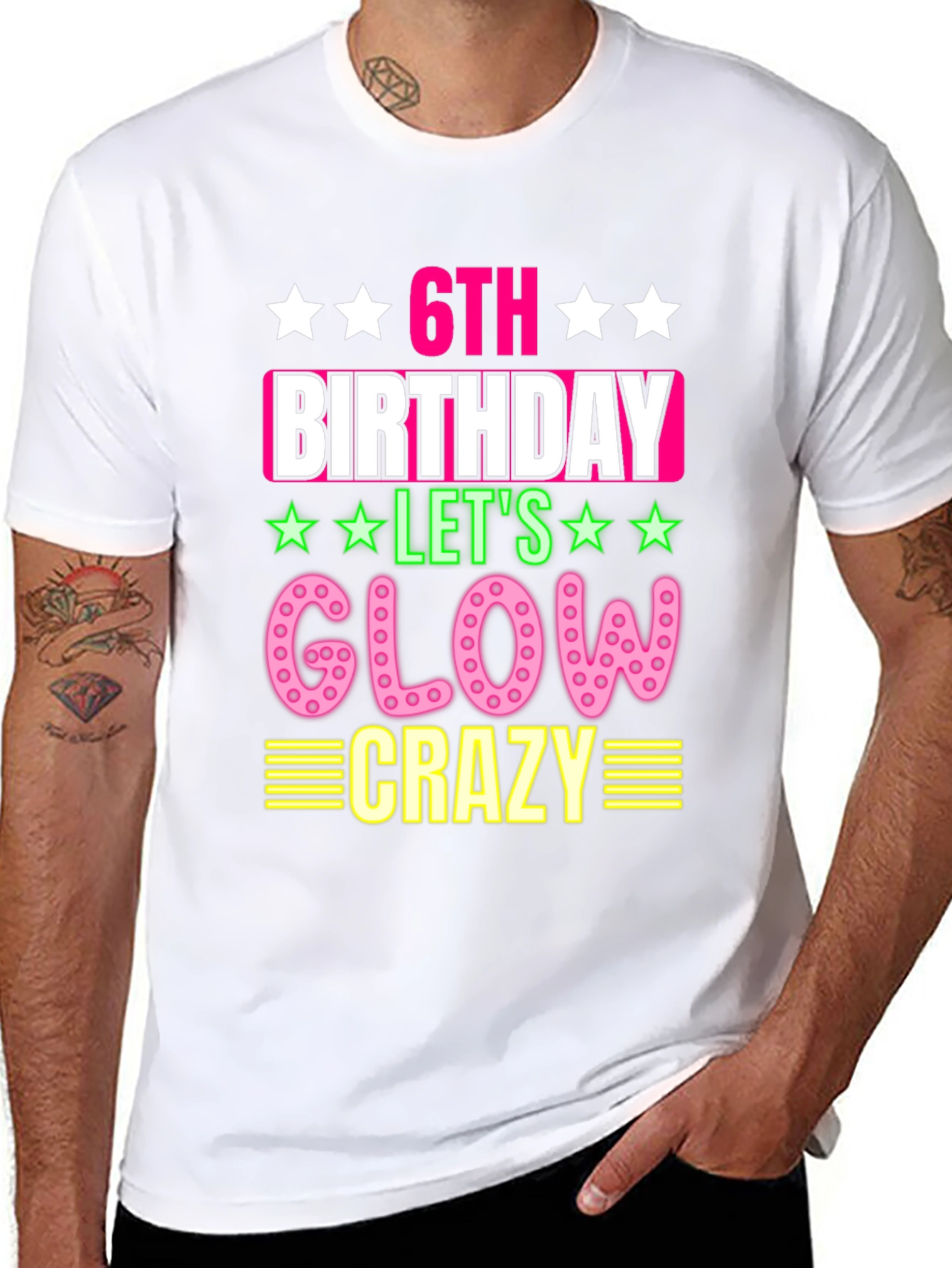 6th Birthday Glow Crazy T-Shirt