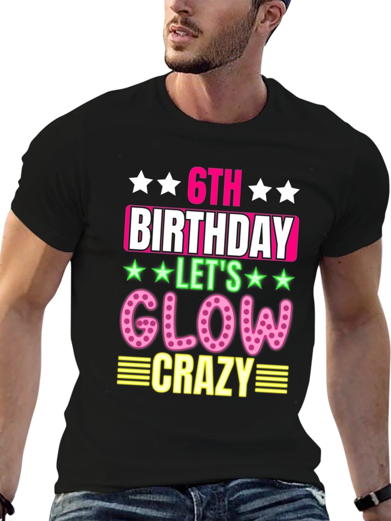 6th Birthday Glow Crazy T-Shirt