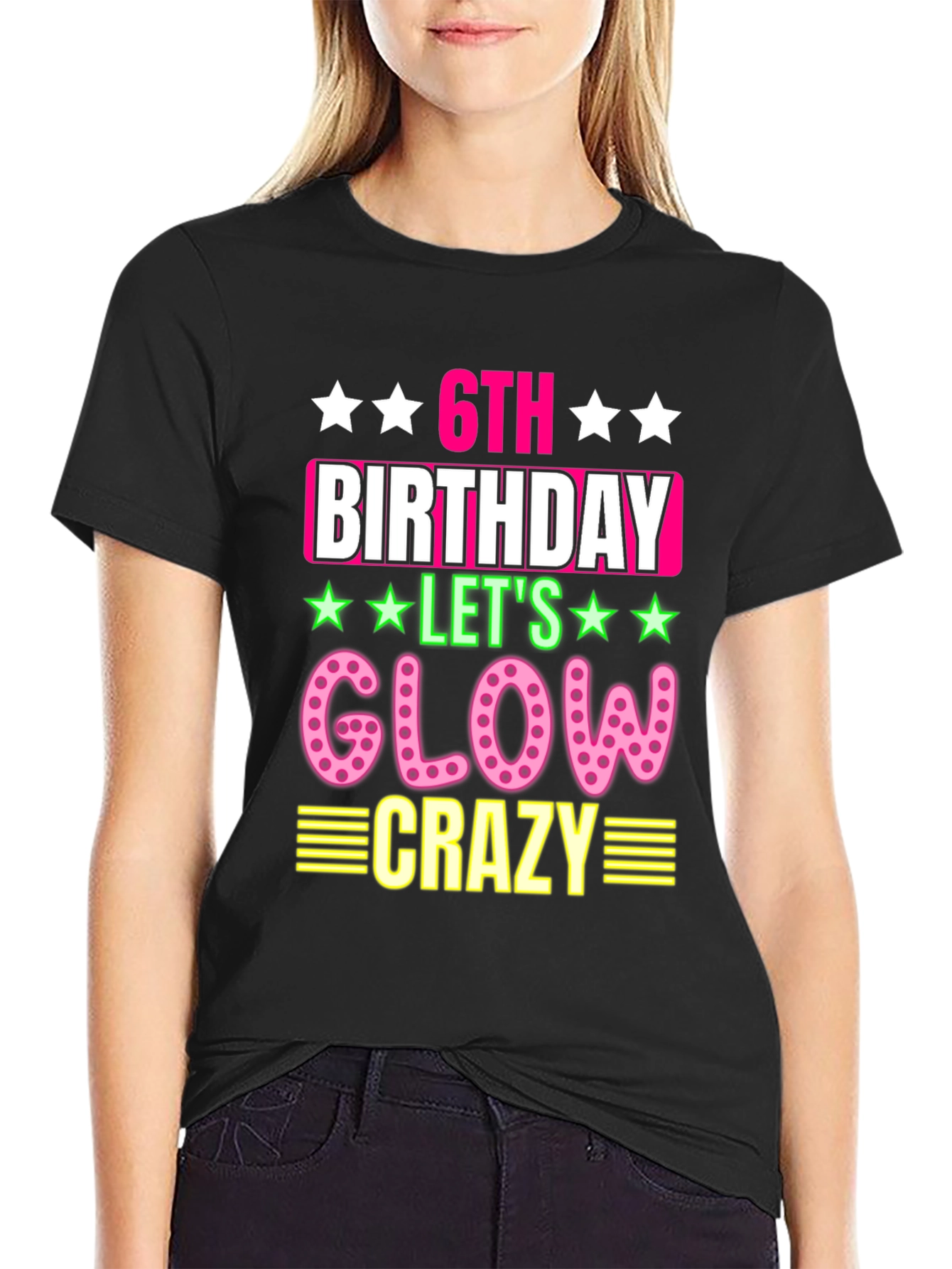 6th Birthday Glow Crazy T-Shirt