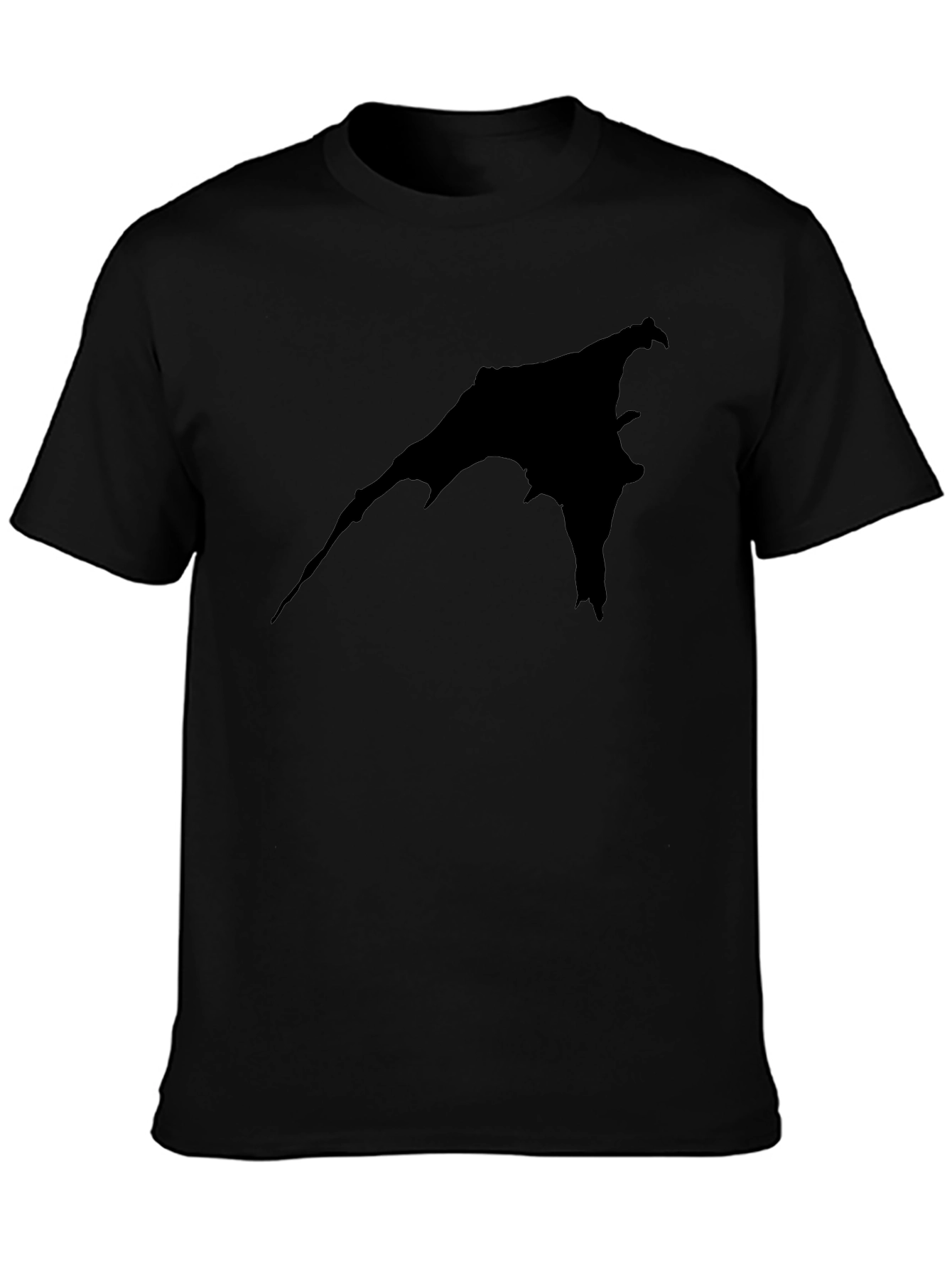 Black Graphic Tee - Bat Silhouette Print
