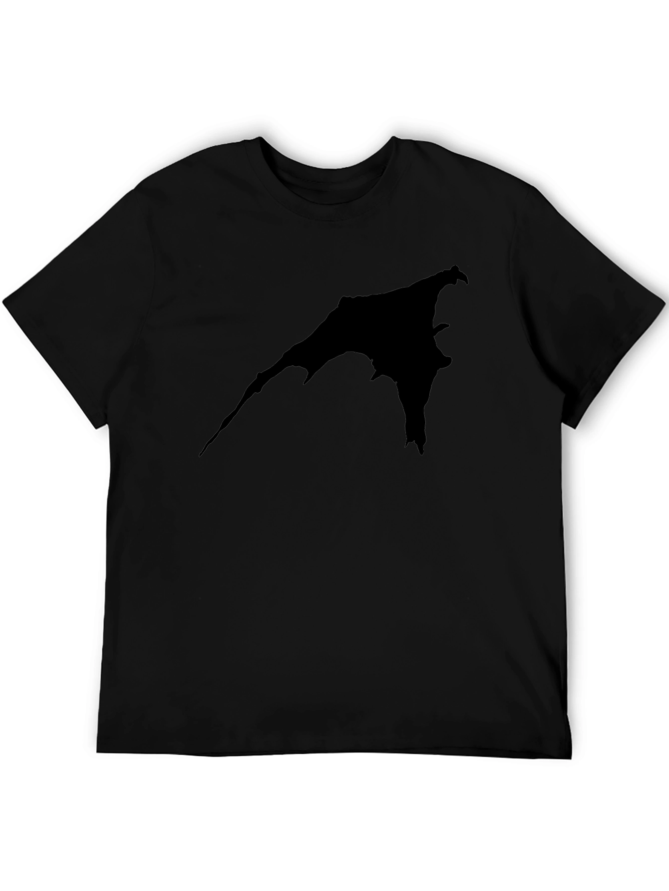 Black Graphic Tee - Bat Silhouette Print