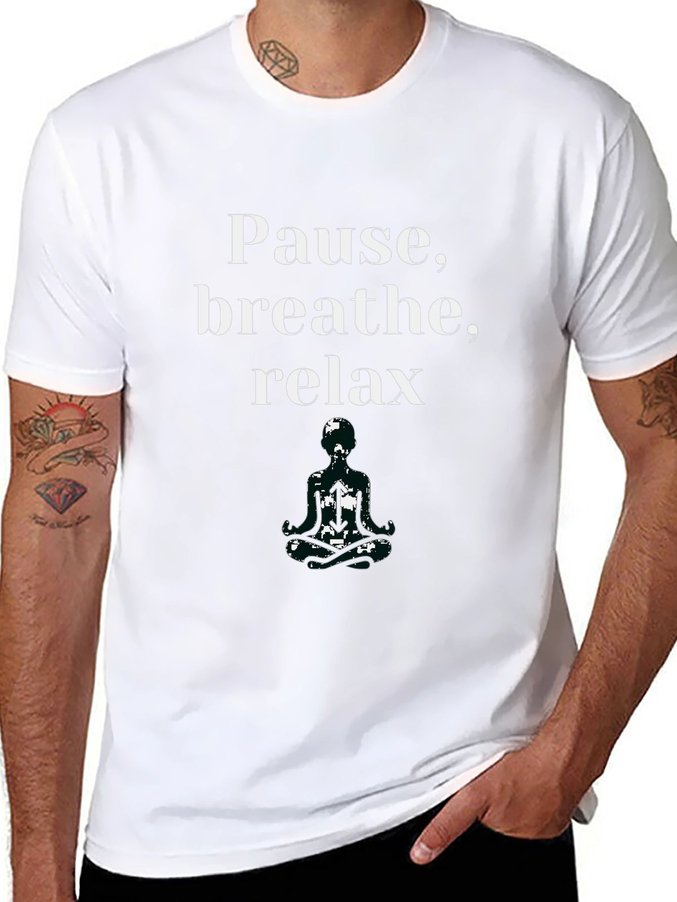 Pause Breathe Relax T-Shirt - Zen Meditation Tee