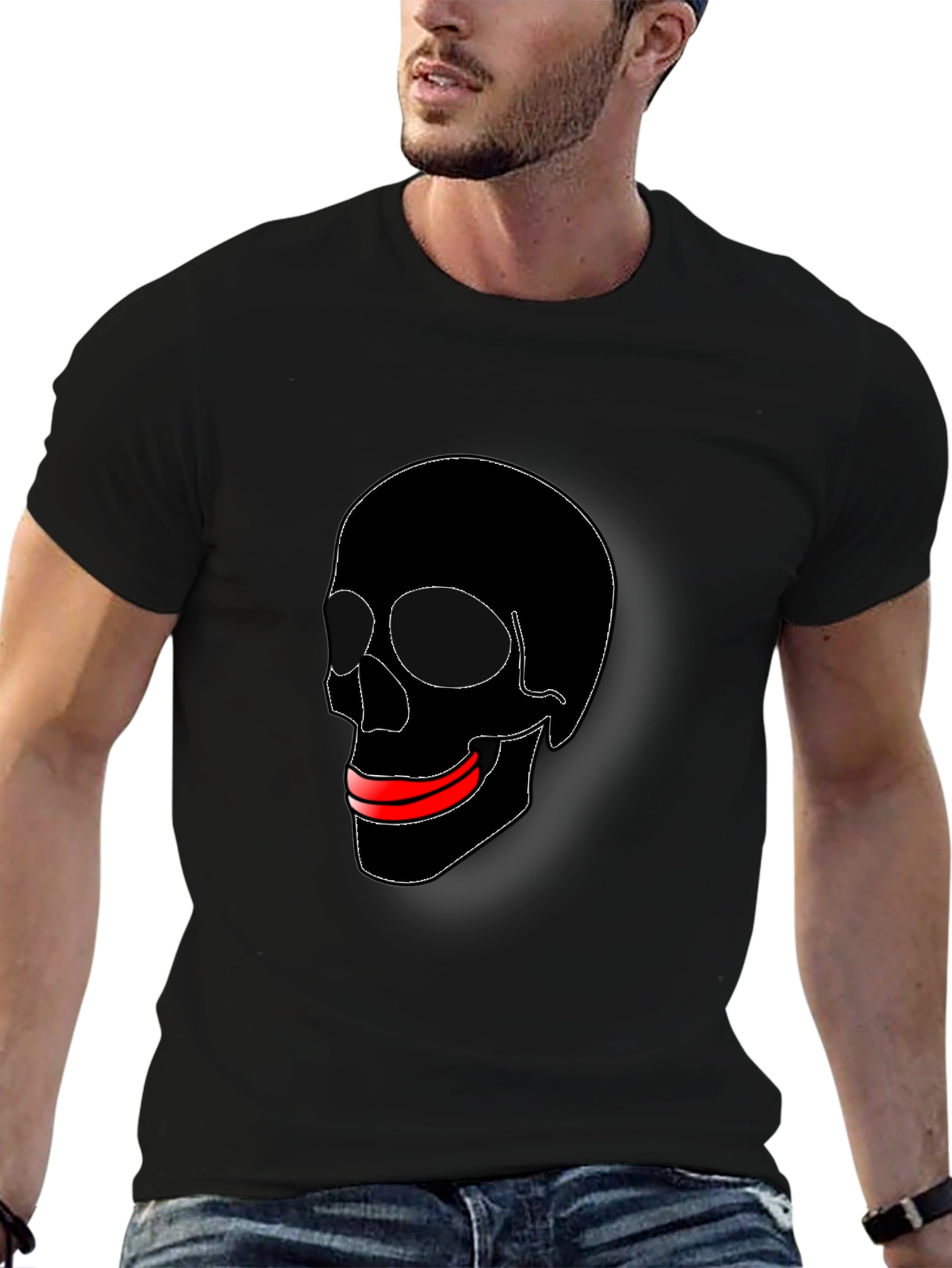 Skull Graphic Tee - Black Casual T-Shirt