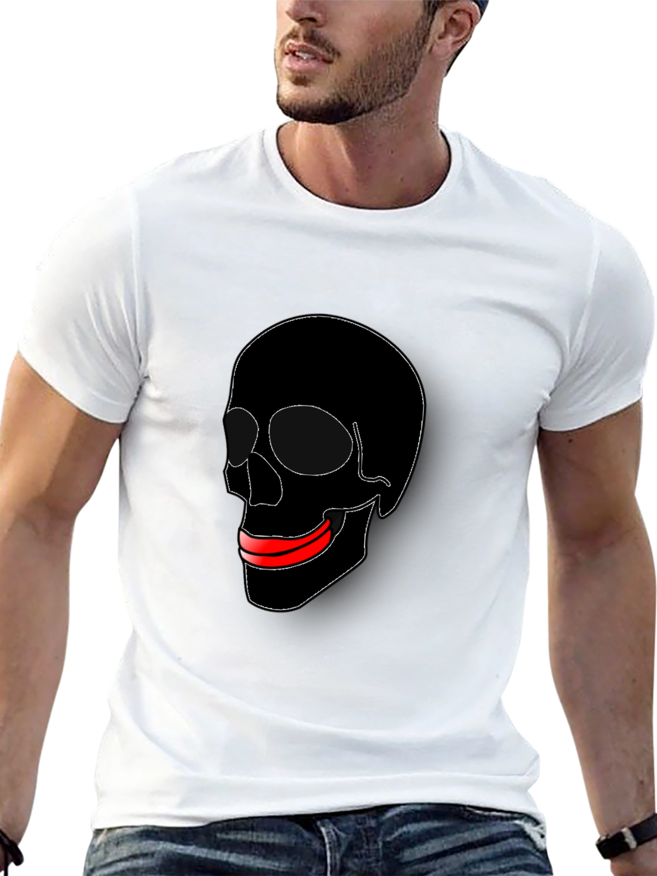 Skull Graphic Tee - Black Casual T-Shirt