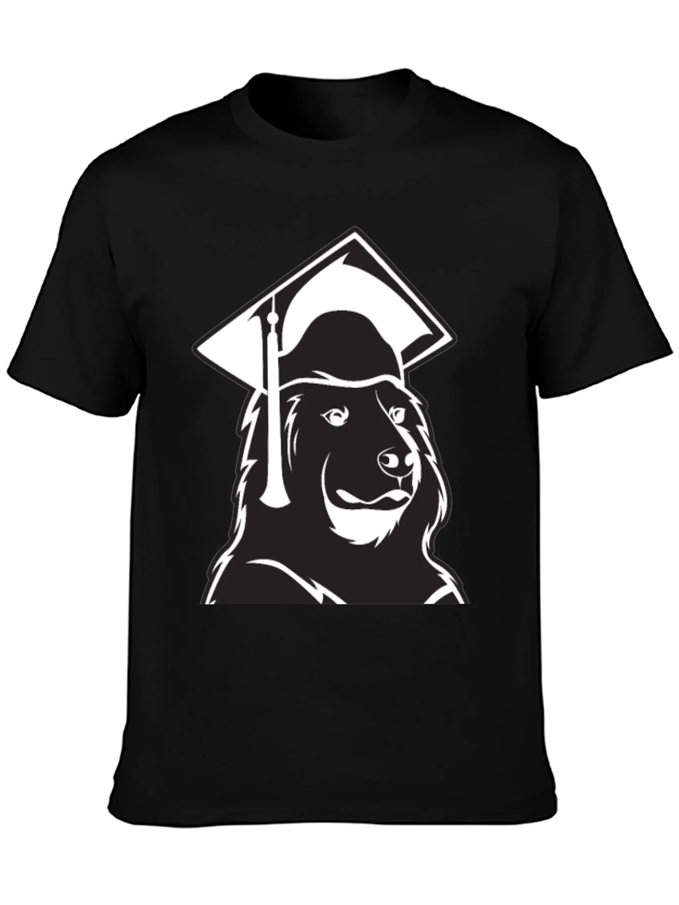 Graduate Bear Graphic Tee - Black Cotton Blend Shirt