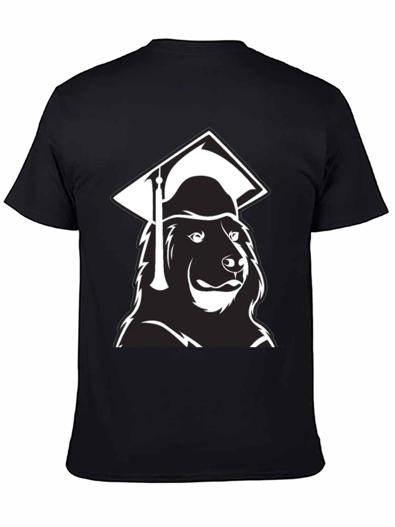 Graduate Bear Graphic Tee - Black Cotton Blend Shirt