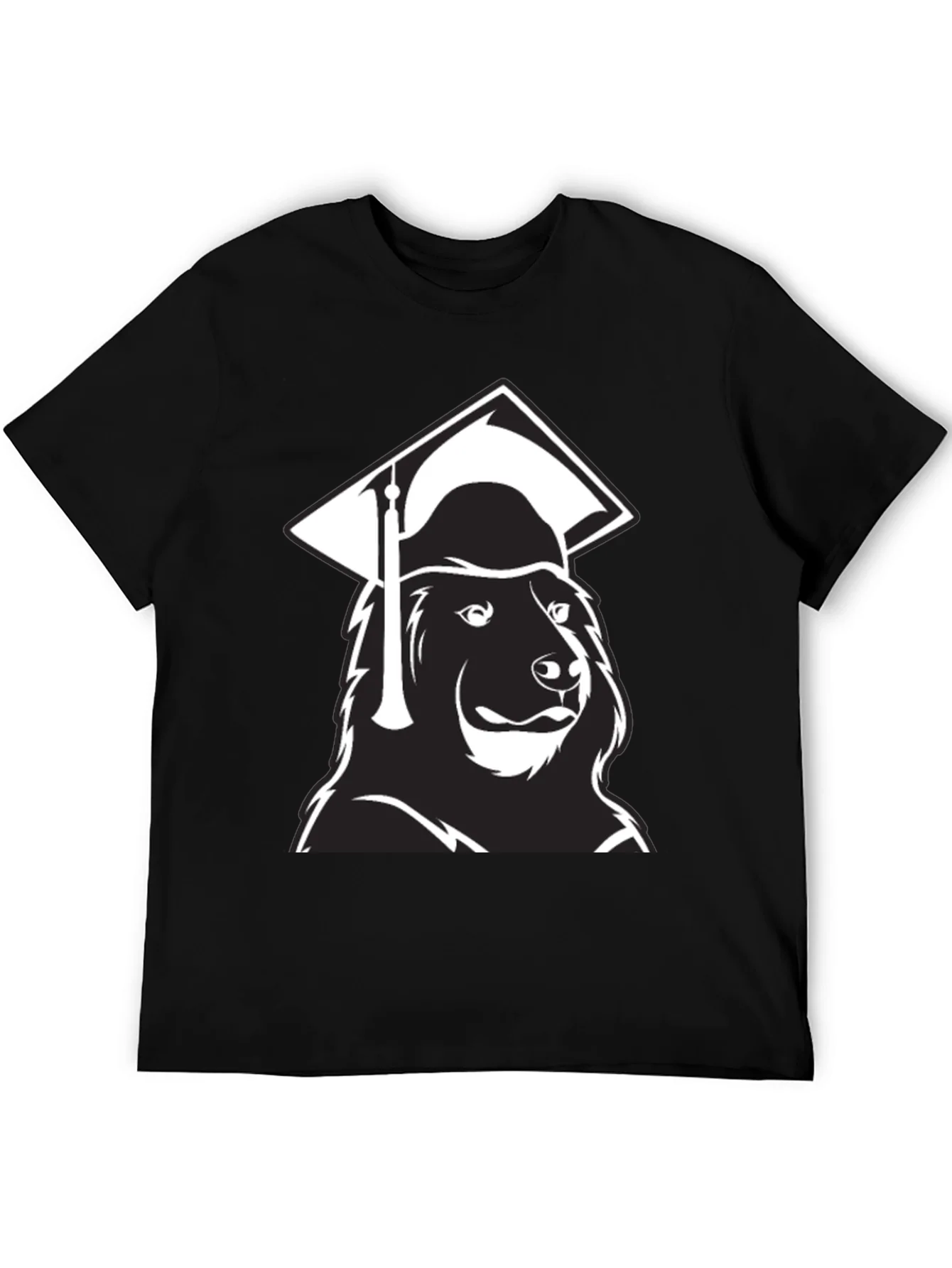 Graduate Bear Graphic Tee - Black Cotton Blend Shirt