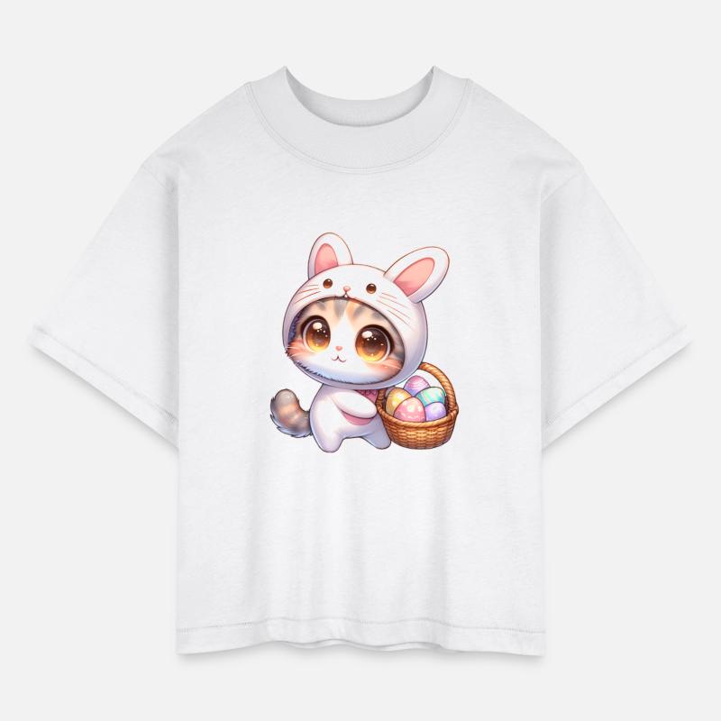 Cat In a Bunny Outfit With Easter Basket