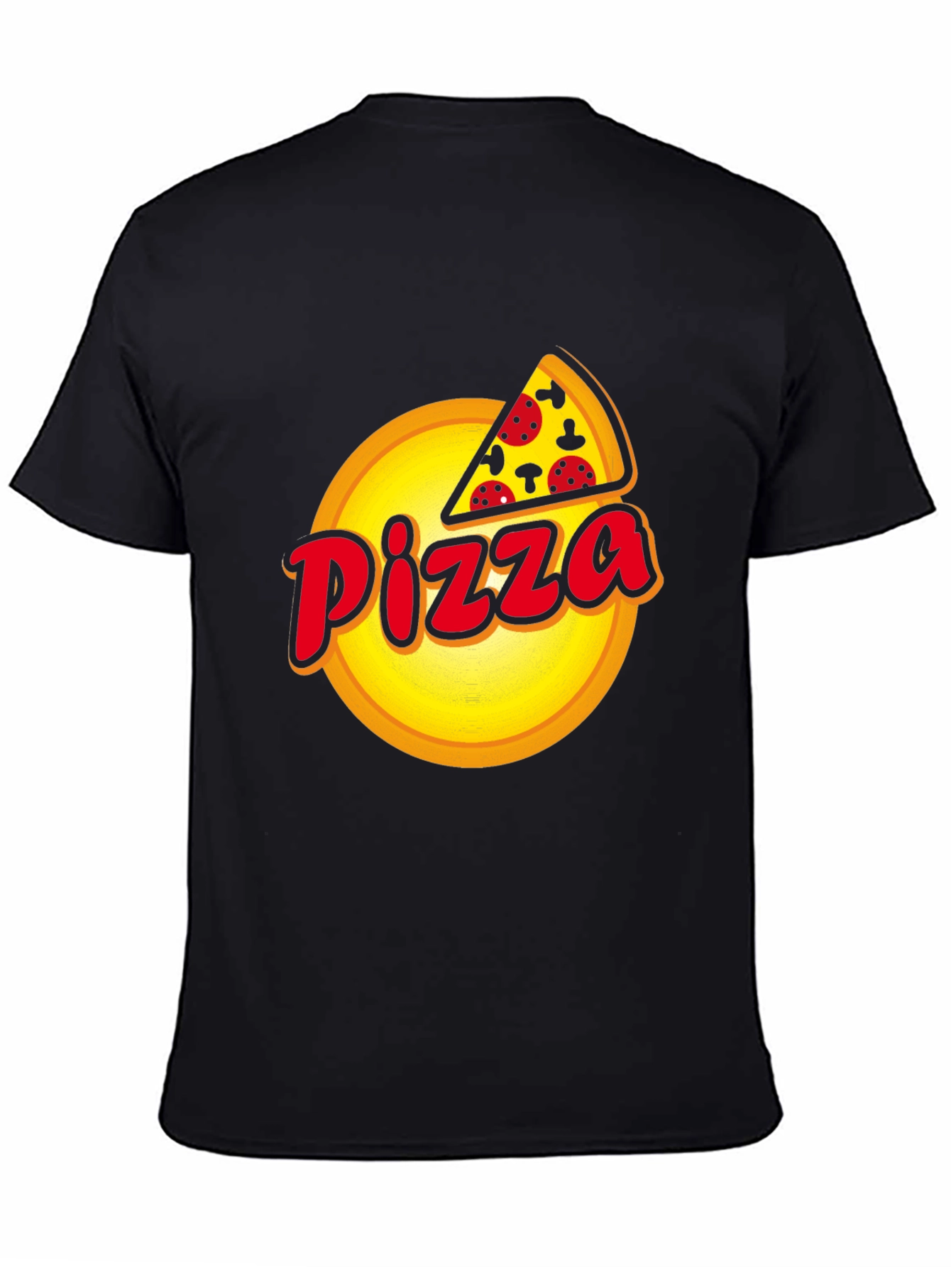 Pizza Graphic Black T-Shirt - Foodie Fashion