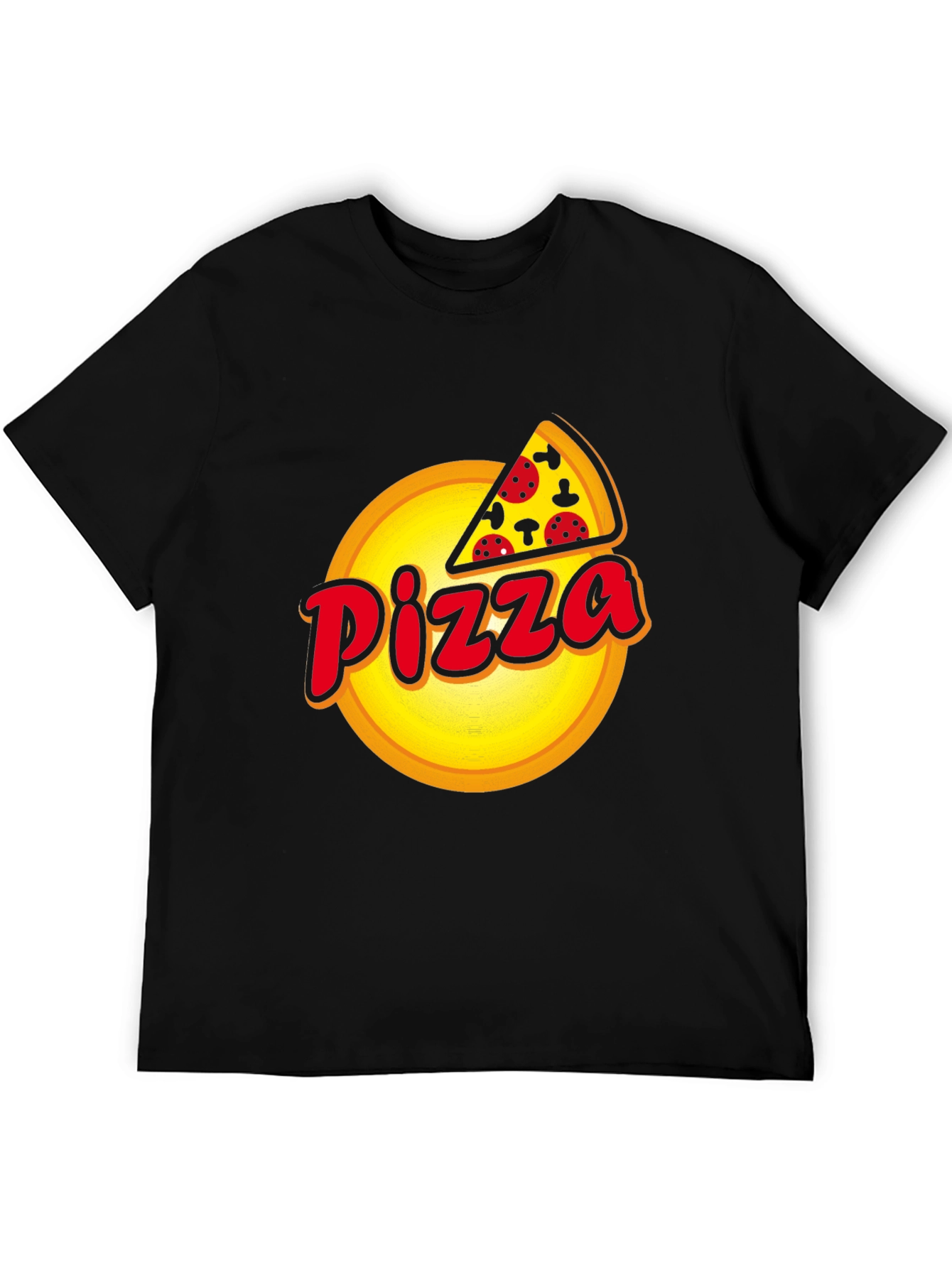 Pizza Graphic Black T-Shirt - Foodie Fashion