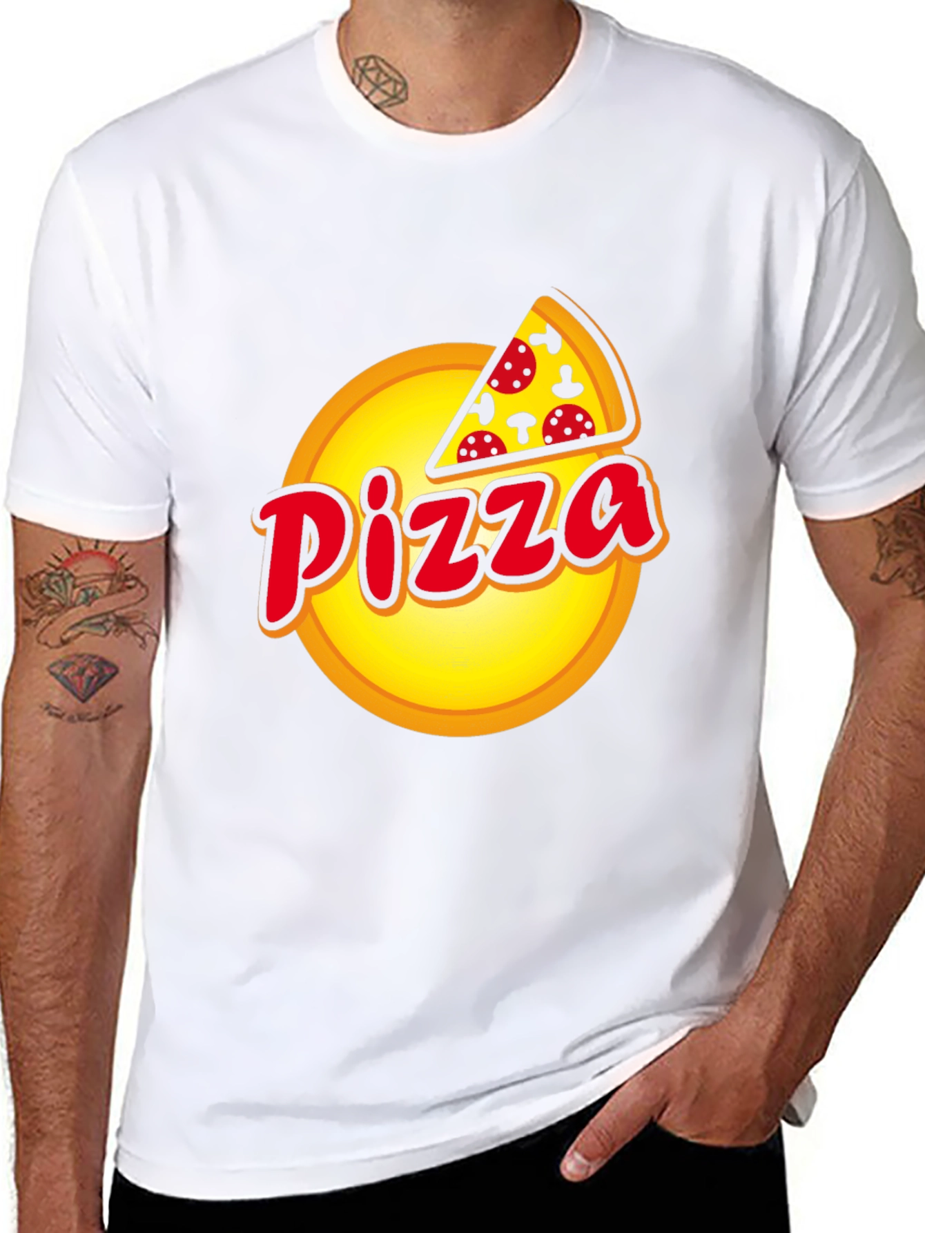 Pizza Graphic Black T-Shirt - Foodie Fashion