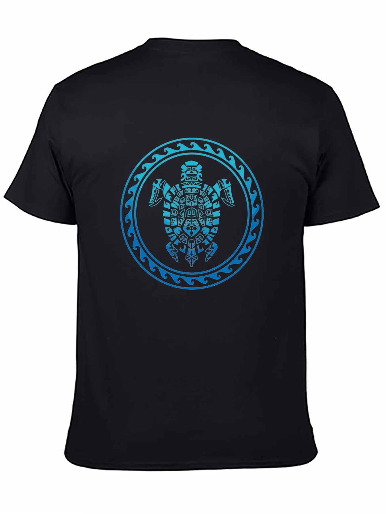 Tribal Turtle Graphic T-Shirt - Black