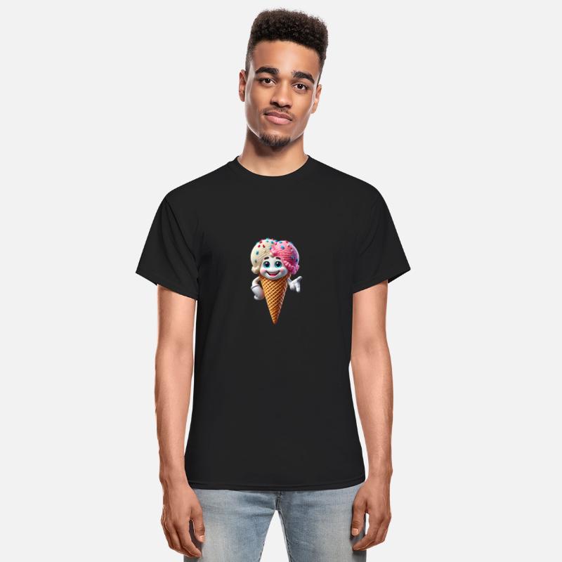 Cheerful Ice Cream Cone with Sprinkles & Big Smile