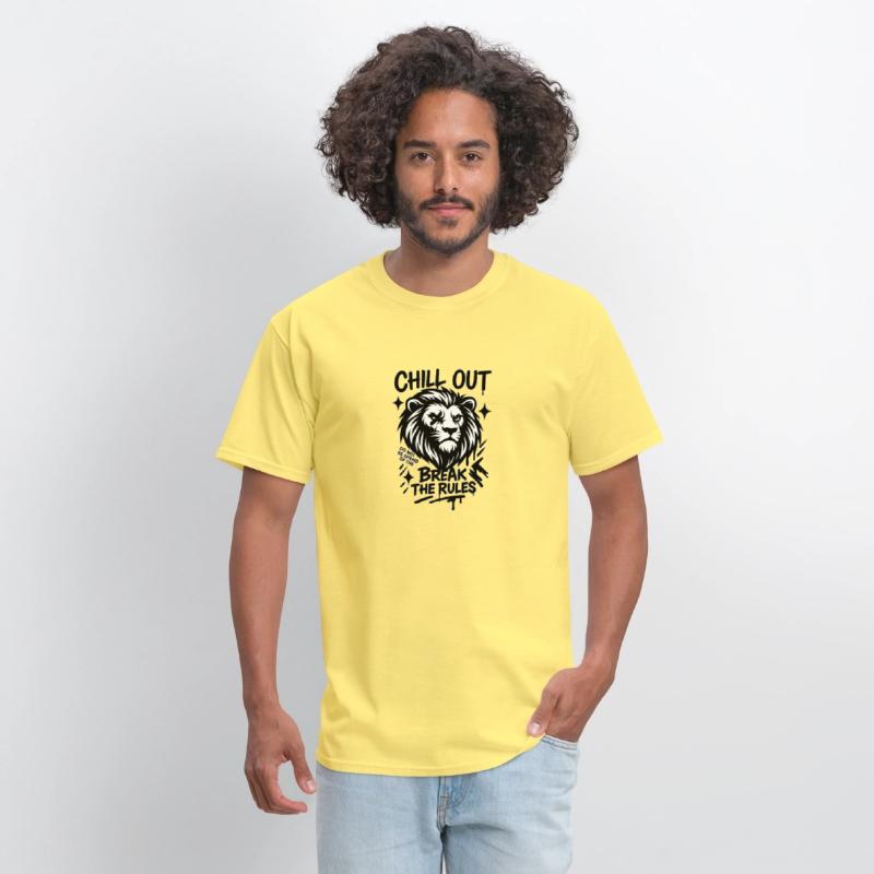 Chill Out Lion – Break the Rules Motivational Graf