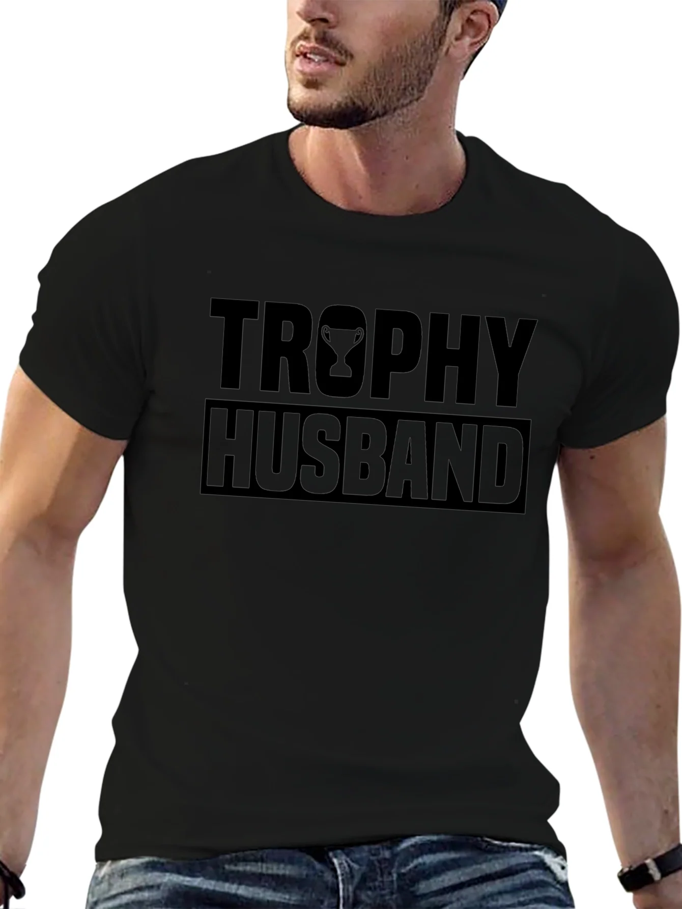 Trophy Husband Graphic Tee - Black