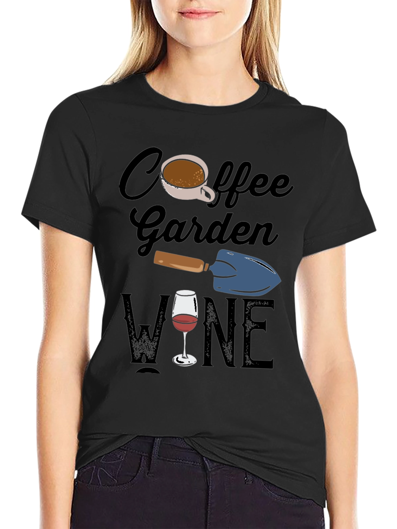 Coffee Garden Wine T-Shirt - Gardening Lover Tee