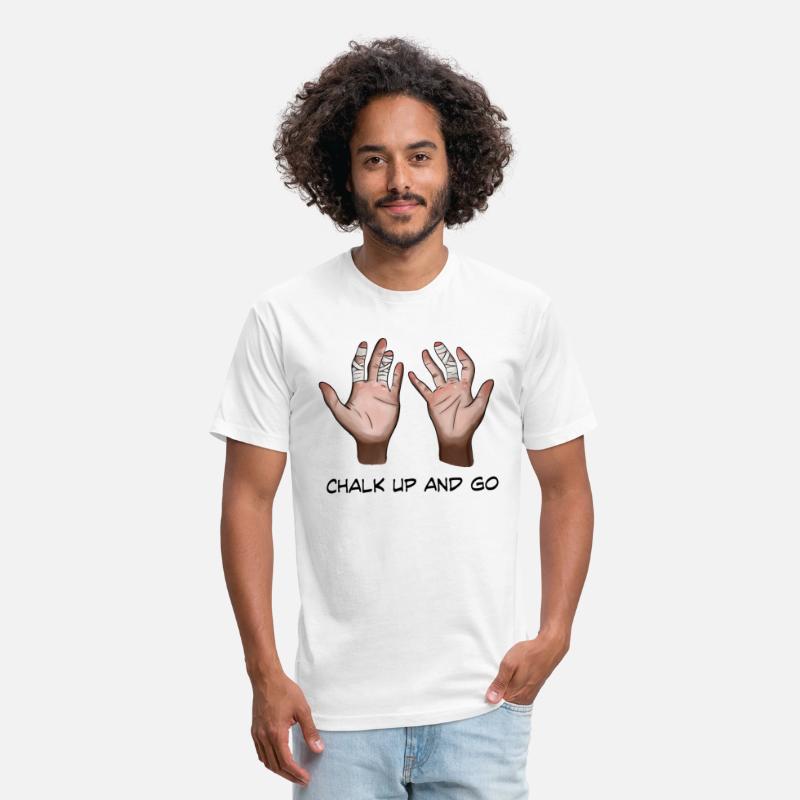 Climber hands. Chalk up and go