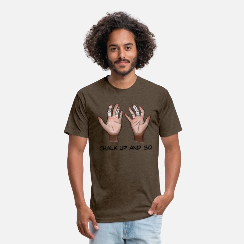 Climber hands. Chalk up and go