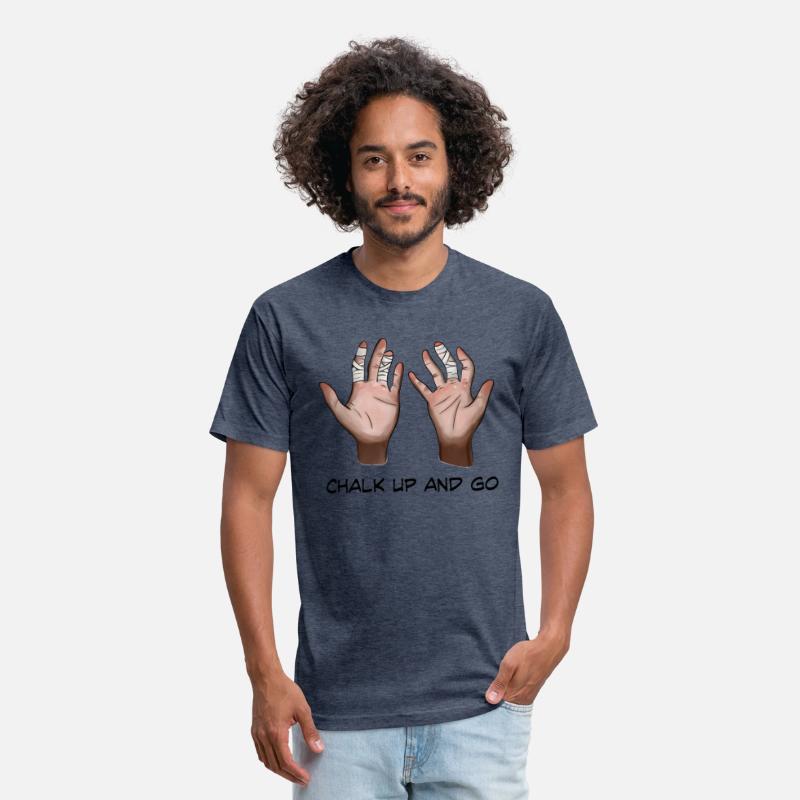 Climber hands. Chalk up and go
