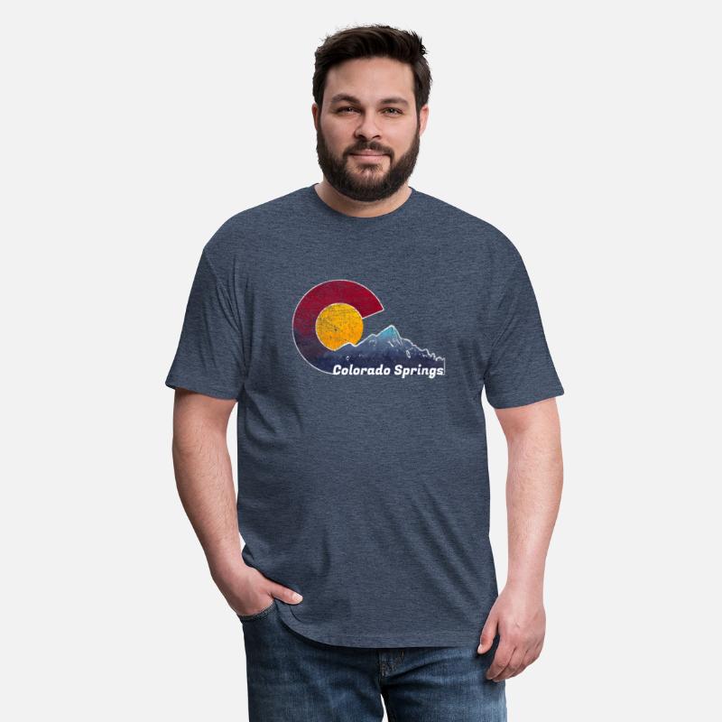 Colorado Springs With Flag Inred Mountain