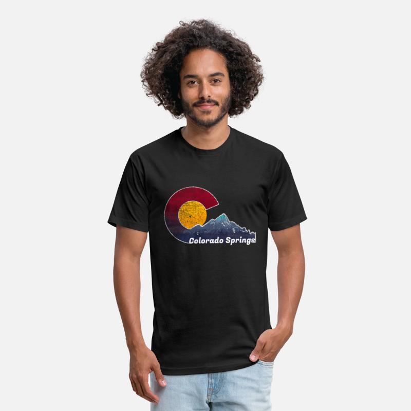 Colorado Springs With Flag Inred Mountain