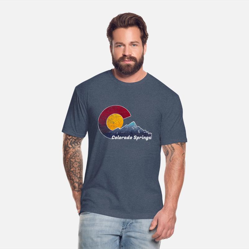 Colorado Springs With Flag Inred Mountain