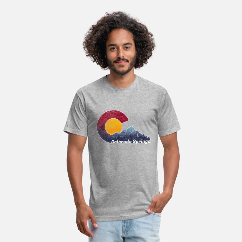Colorado Springs With Flag Inred Mountain