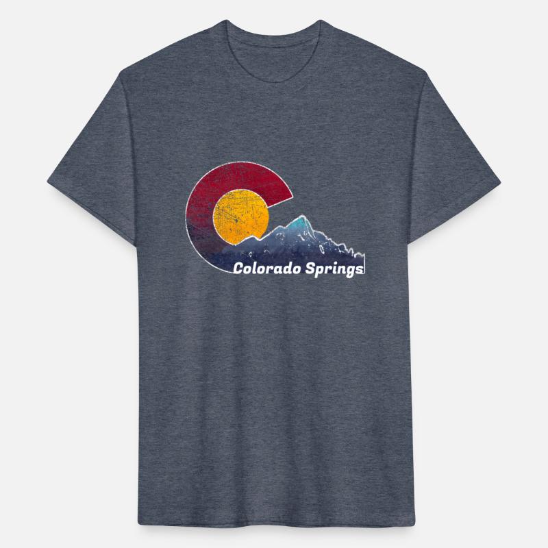 Colorado Springs With Flag Inred Mountain