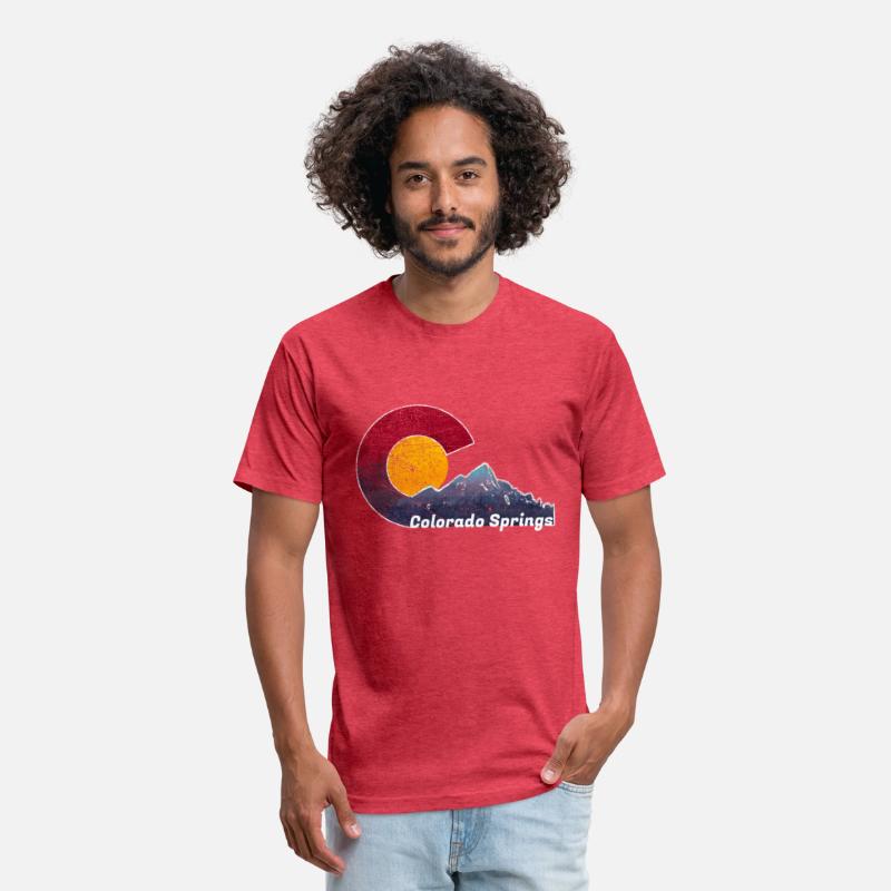 Colorado Springs With Flag Inred Mountain