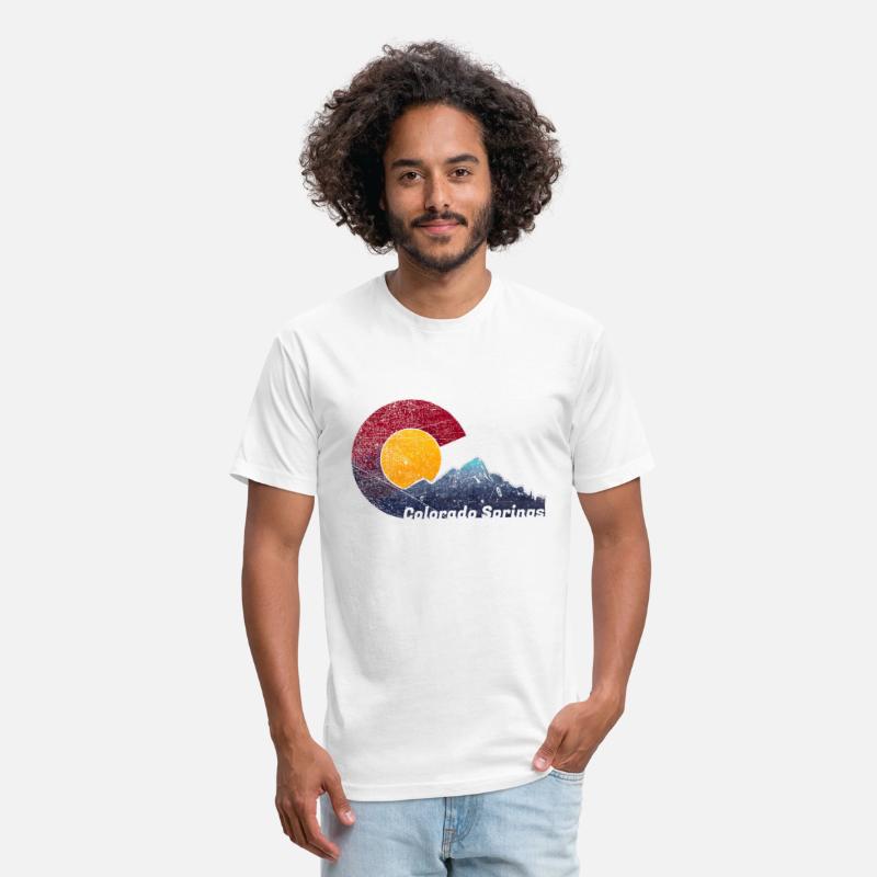 Colorado Springs With Flag Inred Mountain