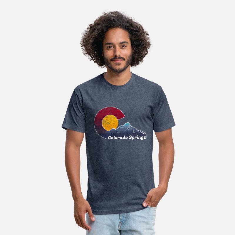 Colorado Springs With Flag Inred Mountain