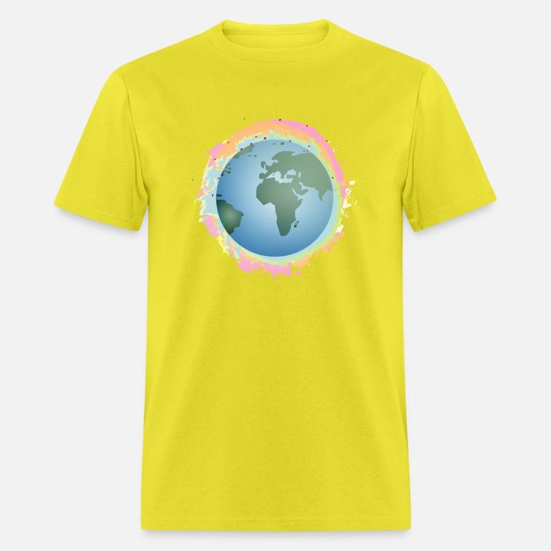 colorful planet earth with green continents