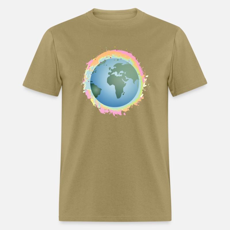 colorful planet earth with green continents