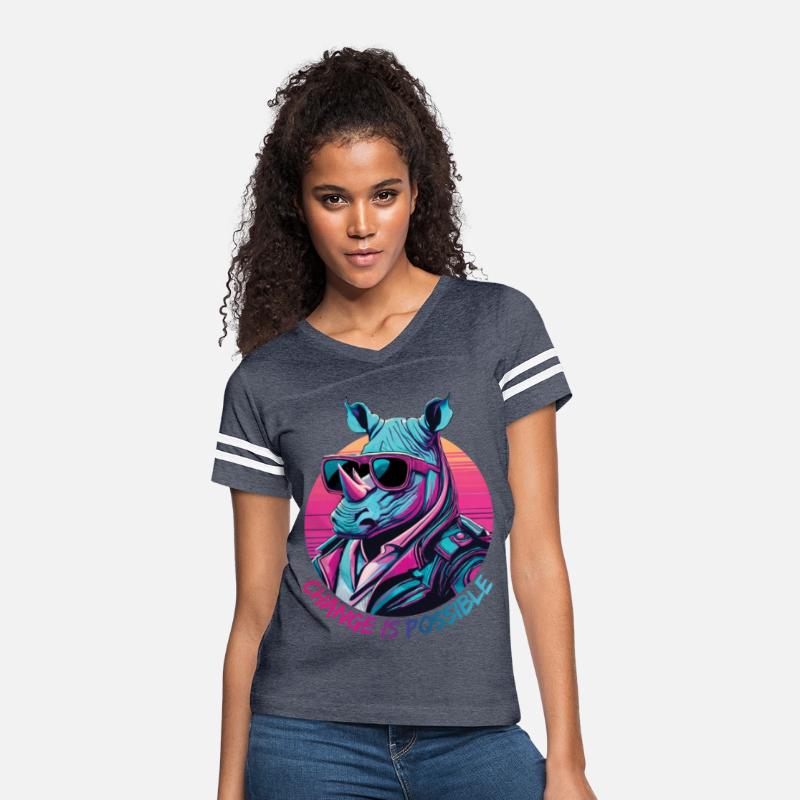 Colorful rhinoceros with sunglasses