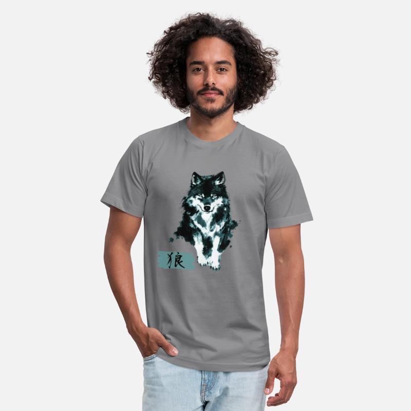Cool Japanese Wolf Art with Kanji