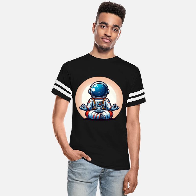 Cosmic Zen chibi astronaut meditation