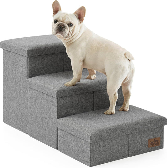 - COZY KISS Dog Stairs with Storage Wide Sturdy fo - Premium Quality