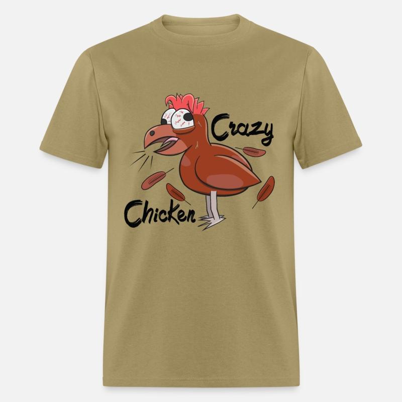 Crazy Shocked Farm Chicken Funny Cartoon Brown